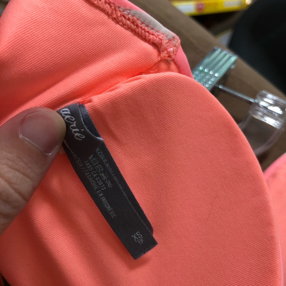 Aerie XS Coral/White Striped Strapless Bikini Top - Picture 5 of 5
